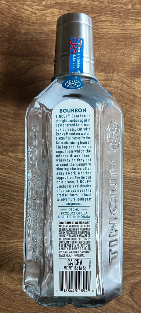 Tincup Bourbon Original 750ml  