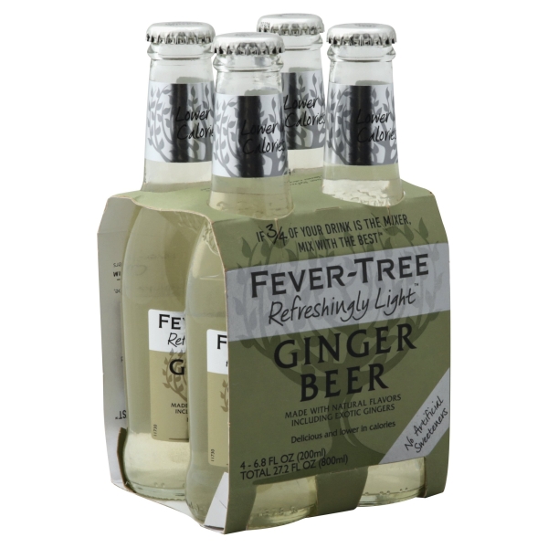 Fever Tree Diet Ginger Beer 4pk 200ml Bo